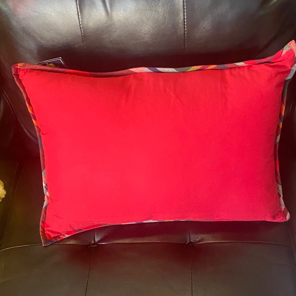 NWT Plaid Red and Gray Pillow - Picture 2 of 8